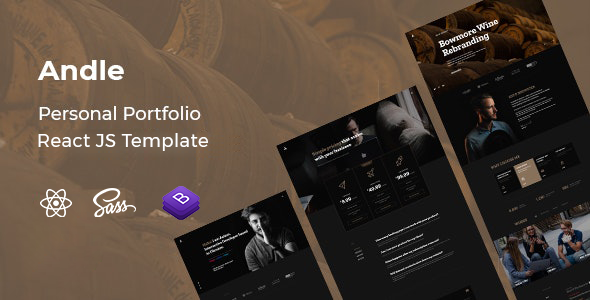  Download Andle Personal Portfolio React JS Template ThemeHits