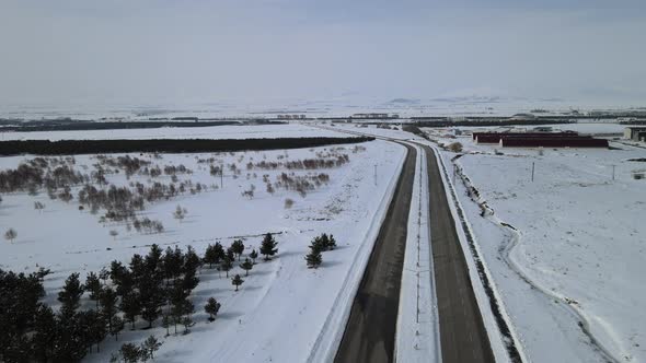 winter road landscape