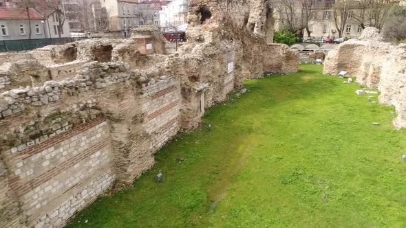 Roman ruins. The Old Roman Baths of Odessos, Varna, Bulgaria