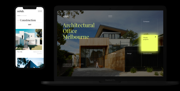 Solab –  Minimalistic Template for Architectural Agency