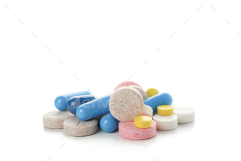 Bunch of pills isolated on white background, close up / Photodune, Misc
