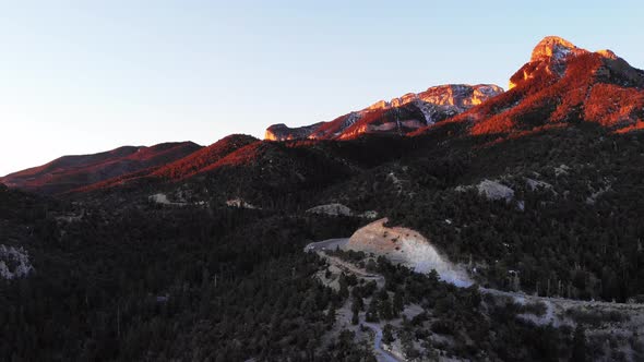 Scenic aerial approach to Mount Charleston Nevada