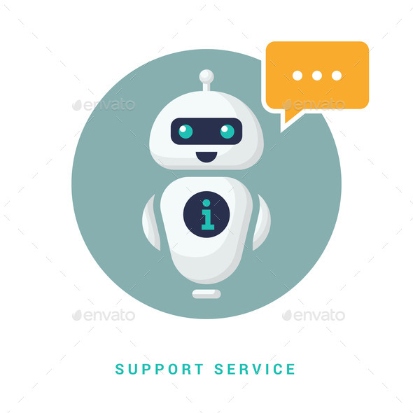 A Cute Smiling Robot Talking to a Chat Bot