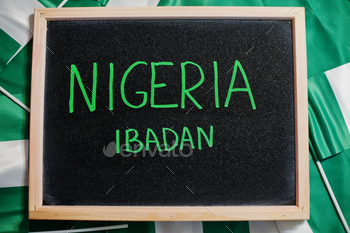  board with nigerian flags.