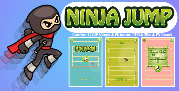 Ninja Jump Game (Construct 3 | C3P | HTML5) Endless Game