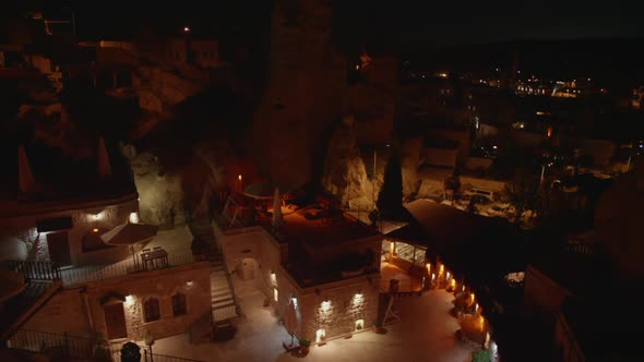 View form the cave hotel in Goreme,  Cappadocia, at night