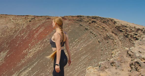 Edge of the Volcano Crater Fuerteventura Canary Islands Spain