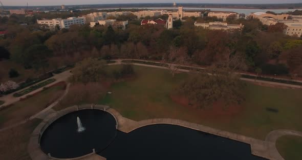 Charleston park with Citadel Military College