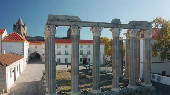 Aerial View of the Renaissance Columns Made of Marble and Granite