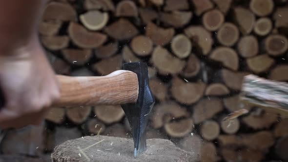 Chopping Wood with Axe 16