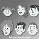 10 cartoon talking human heads  - VideoHive Item for Sale