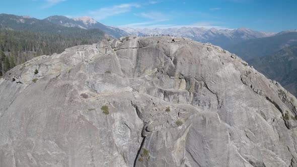 Moro rock in Sequoia National Park from the air, California, USA