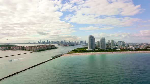 Government Cut Miami. 4k 60fps aerial drone video