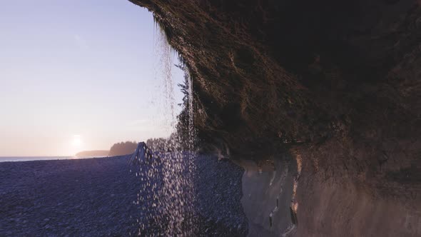 Unique Rock Formation at Sandcut Beach on the West Coast of Pacific Ocean