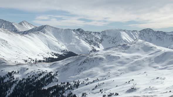 Aerial views of mountain peaks from Loveland Pass, Colorado