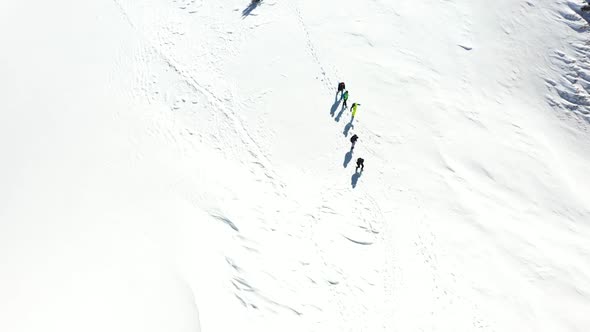 Mountain Trail At High Altitude In The Mountains In Winter