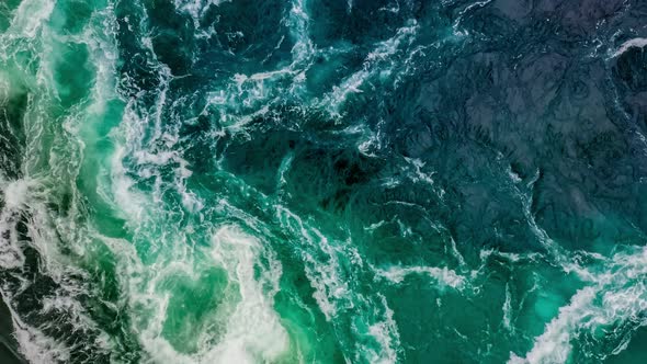 Waves of Water of the River and the Sea Meet Each Other During High Tide and Low Tide