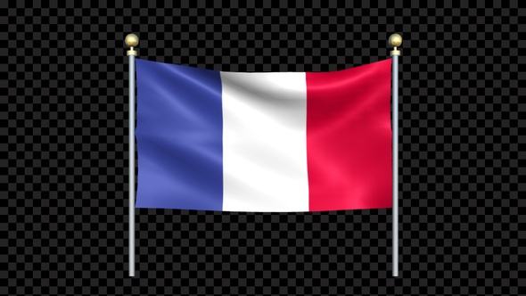 Flag Of France  Waving In Double Pole Looped alt