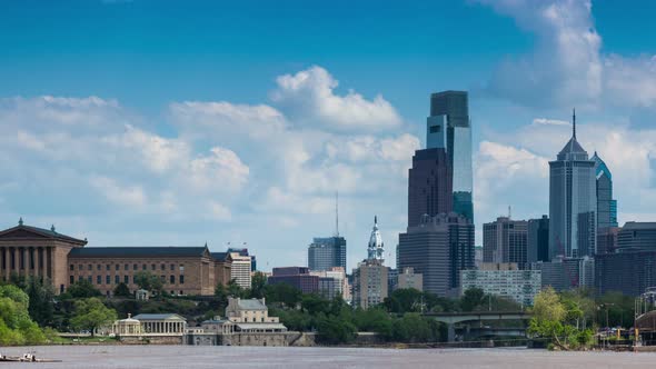 4K Timelapse of the philadelphia skyline - Pennsylvania USA