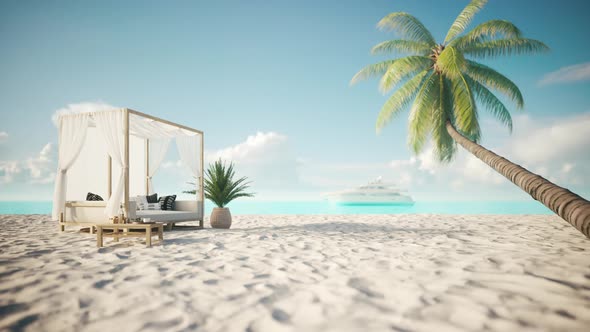  Canopy On Exotic Beach Scene