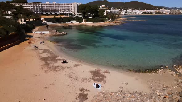 Calo de s'Alga beach in Ibiza, Spain