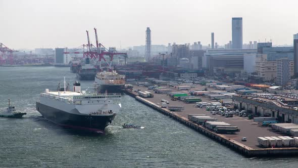 Seaport Harbour Container Ship Moor Dockland Tokyo