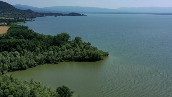 Aerial view of Zemplinska Sirava reservoir in Slovakia