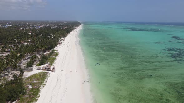 Boats in the Ocean Near the Coast of Zanzibar Tanzania