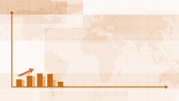 Brown Color Business Info Graph Chart Animated White Background