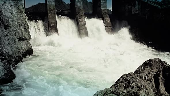 Foaming Water on Hydroelectric Power Station 4