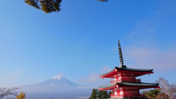 Beautiful nature in Kawaguchiko with Mountain Fuji in Japan