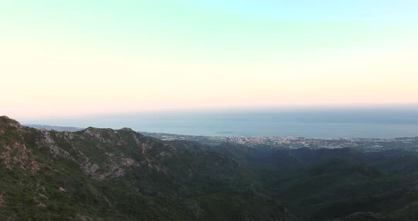 Aerial View: Flying Over the Marbella Montain