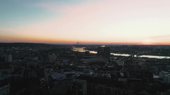 Aerial View of Belgrade Sunset