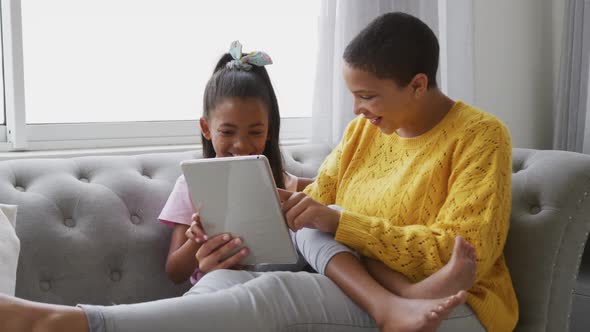 Family enjoying free time at home