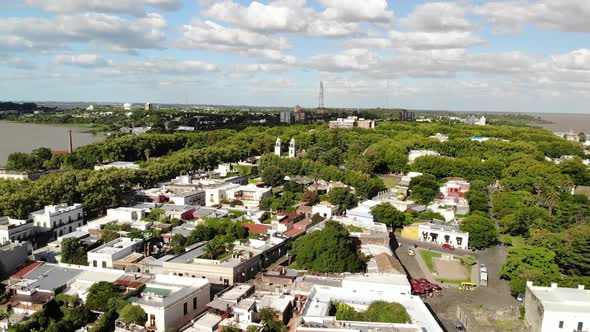 Aerial Panoramic View of Colonia del Sacramento, Uruguay