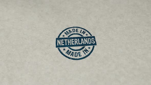 Made in Netherlands stamp and stamping loop animation