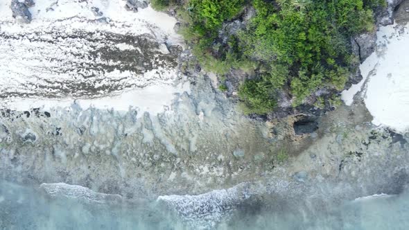 Zanzibar Tanzania  Vertical Video of the Ocean Near the Coast Slow Motion