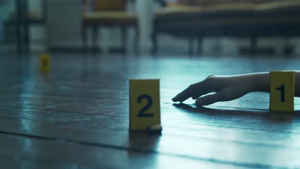 Closeup of a Crime Scene in a Deceased Person's Home.