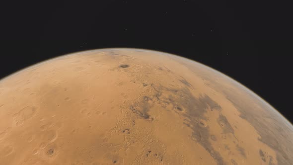 Planet Mars in Deep Space