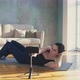 Woman Blogger Switches on Camera to Shoot Crunches in Room - VideoHive Item for Sale