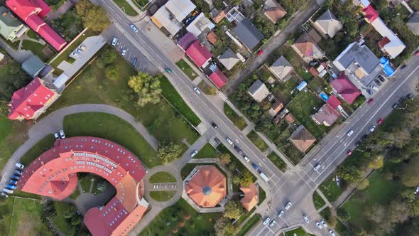 Uzhgorod From the Height of the with Houses Roofs in Zakarpattya Ukraine