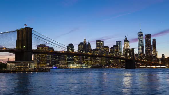 Beautiful New York City Day to Night Sunset alt