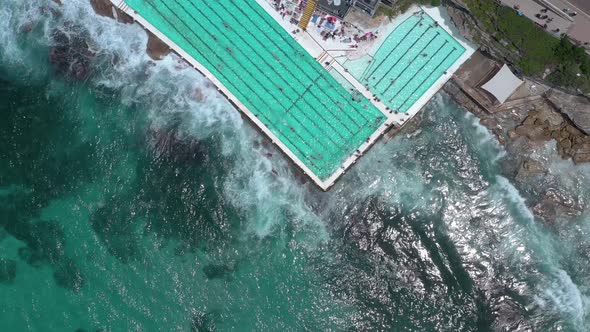 Salt Water Swimming Pool in Australia Bird's Eye View