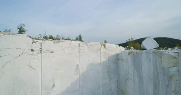 Industrial Marble Quarry Site With Huge Marble Blocks