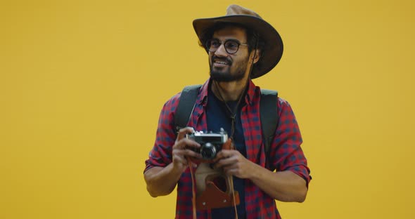 Young Traveler Walking and Photographing