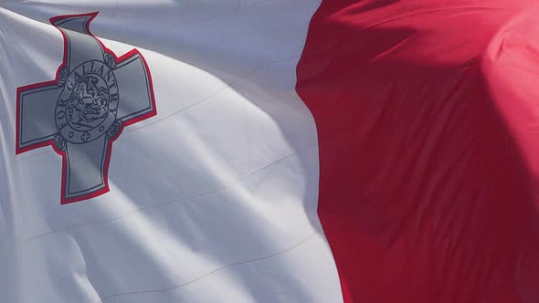 700961 Malta Flag Waving in the Wind, Slow Motion