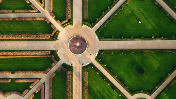 Top-down view of royal garden