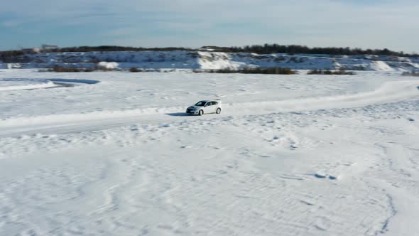 Ice Rally Racing in Winter