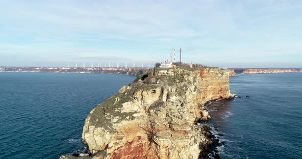 Aerial view of Kaliakra Cape, Bulgaria, Black Sea. Kaliakra is a nature reserve.