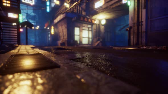 Bokeh Lights on Night Street in Asia alt